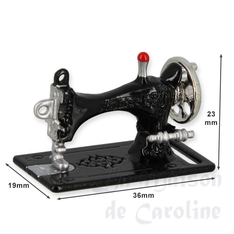 Machine à coudre noire miniature 1/12 photo 2