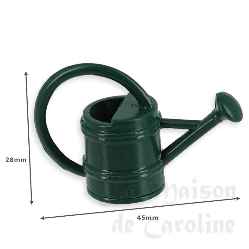 Arrosoir en métal vert miniature 1/12