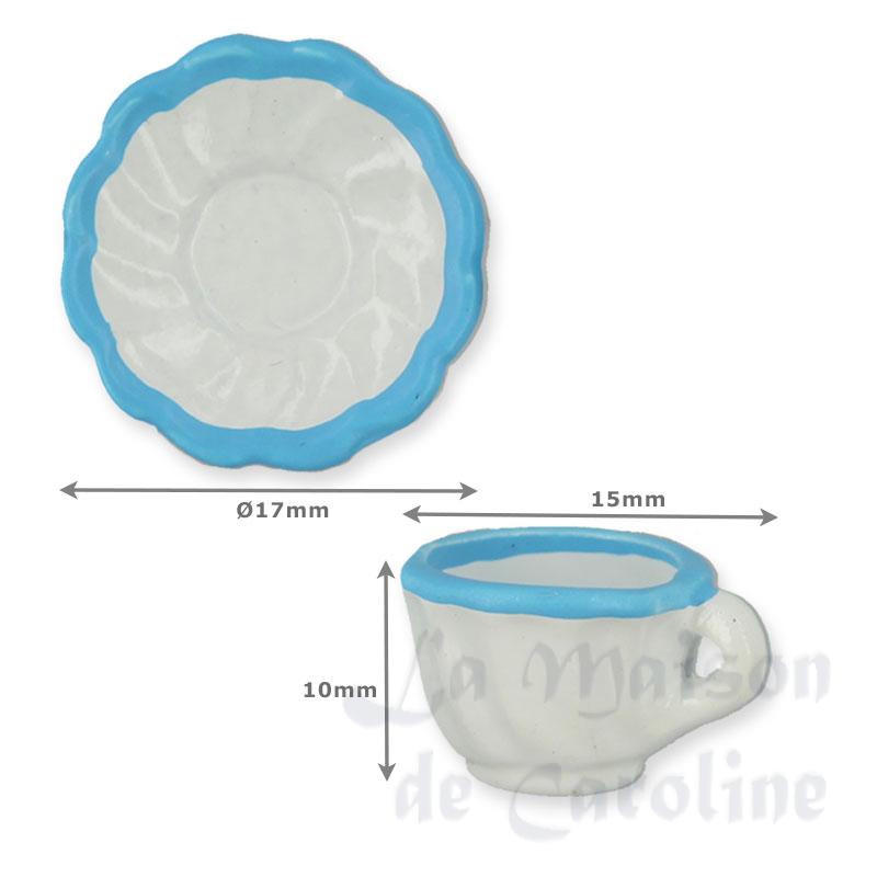 Tasse et sous-tasse bleue Bilder 1