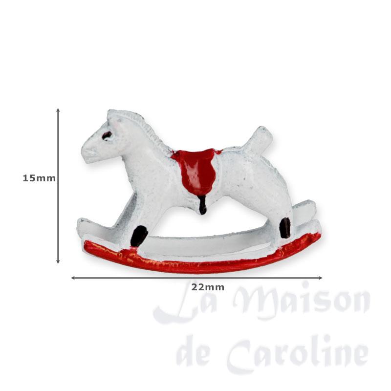 mini-cheval à bascule en métal blanc miniature 1:12 blanc Bilder 1
