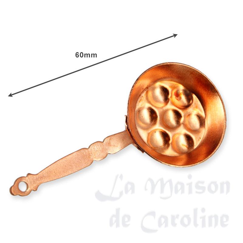 Poële à oeufs en cuivre miniature 1/12 photo 2