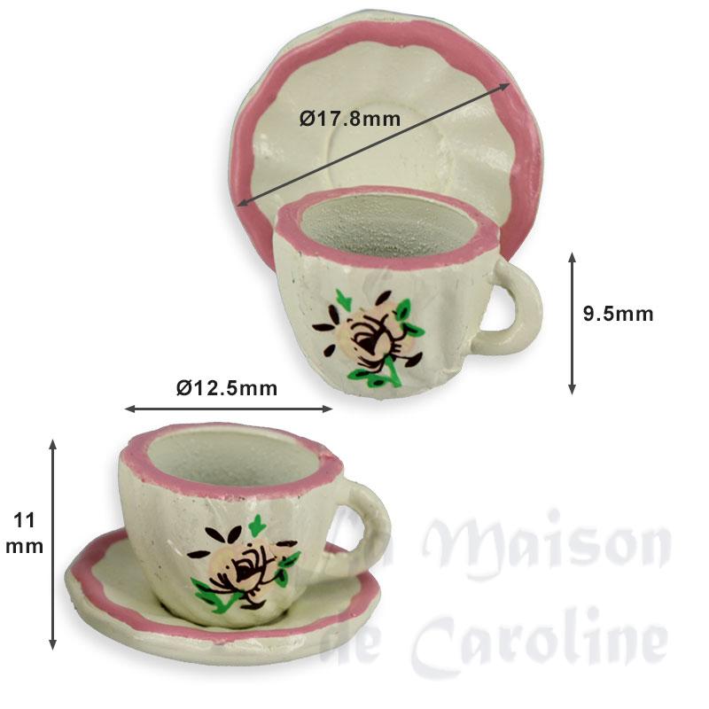 2 tasses et sous-tasses fleuries Bilder 1
