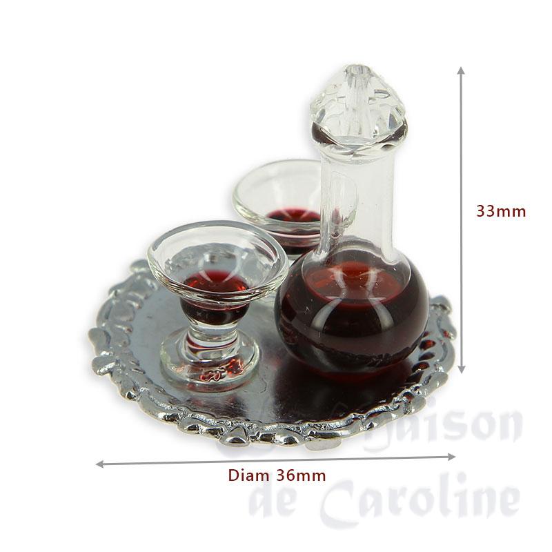 Plateau argent avec bouteille 2 verres Bilder 1