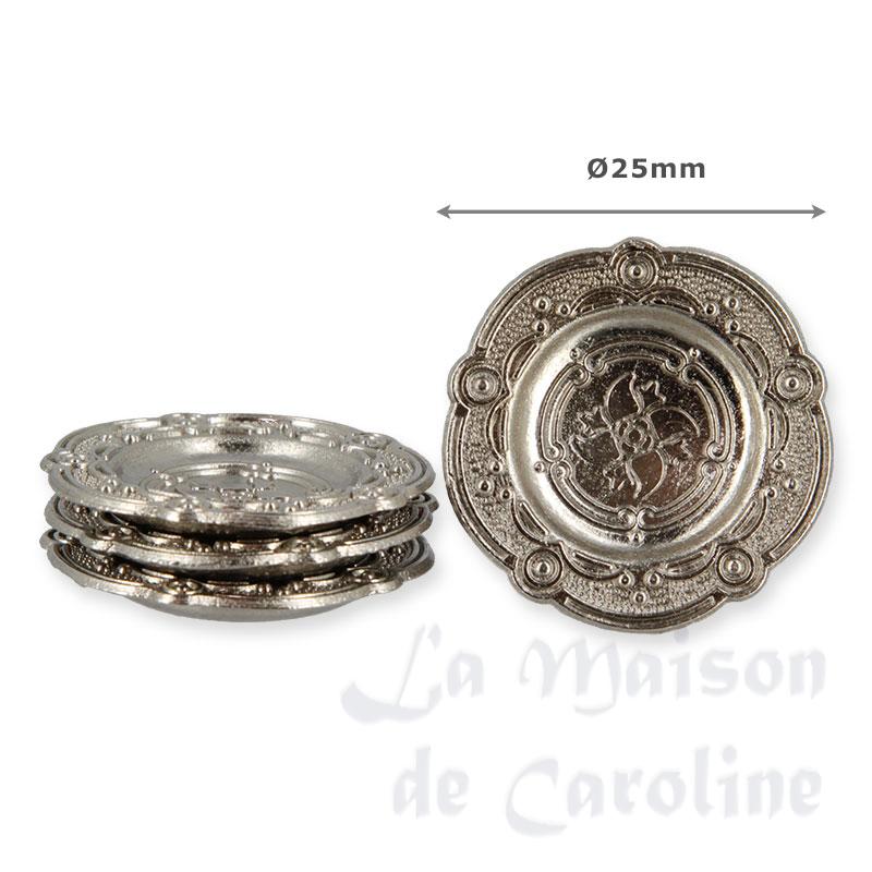 4 assiettes argentées Bilder 1