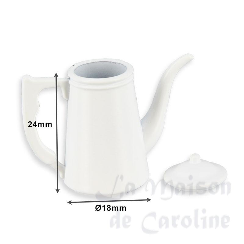 cafetiere blanche en métal miniature 1:12e Bilder 1