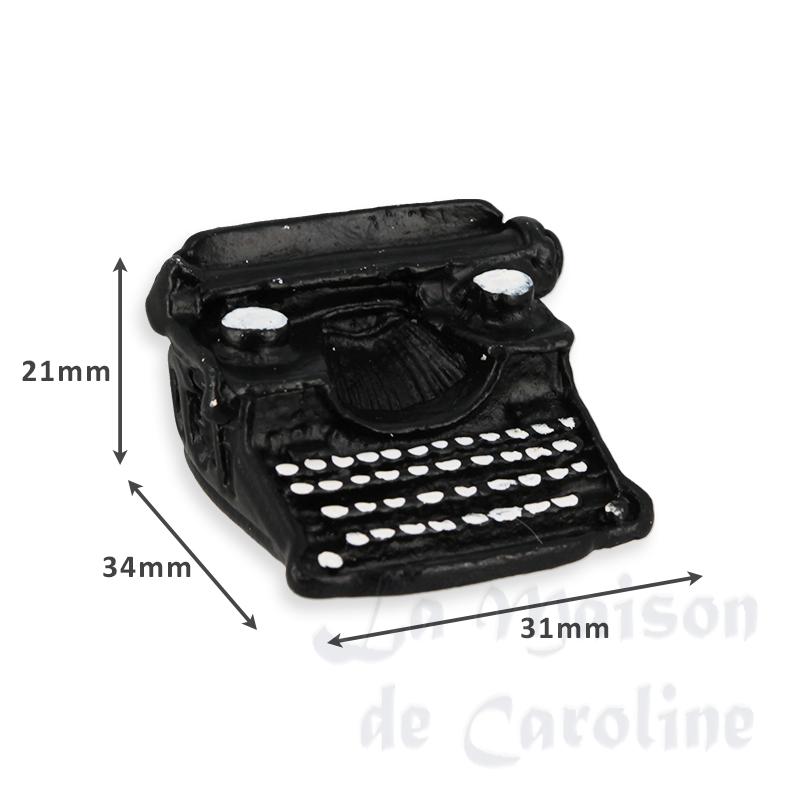 Machine à écrire noire en métal miniature 1/12 photo 2