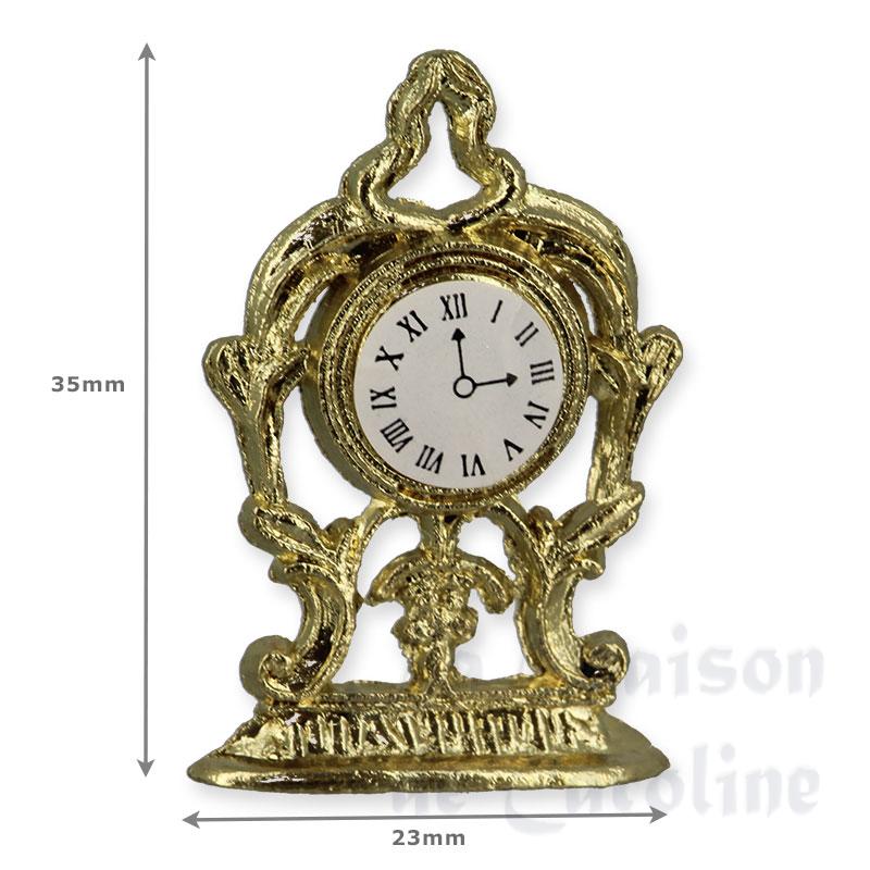Pendule plate dorée en métal Bilder 1