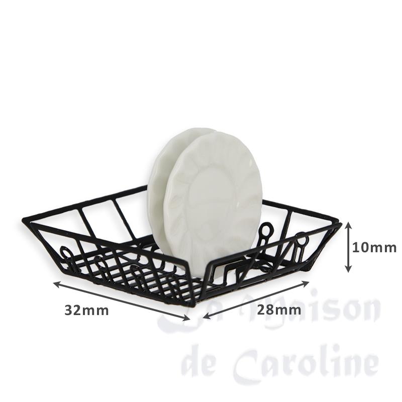 Egouttoir noir sans assiette miniature 1/12 photo 2 Egouttoir noir sans assiette miniature 1/12 photo 2