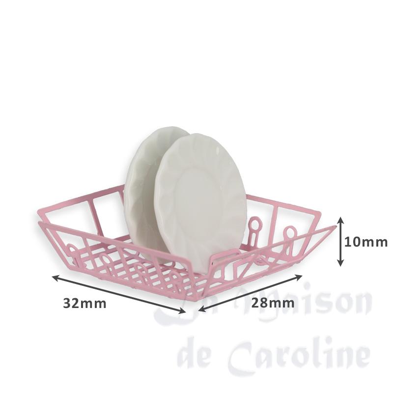 Egouttoir rose sans assiette miniature 1/12 photo 2 Egouttoir rose sans assiette miniature 1/12 photo 2