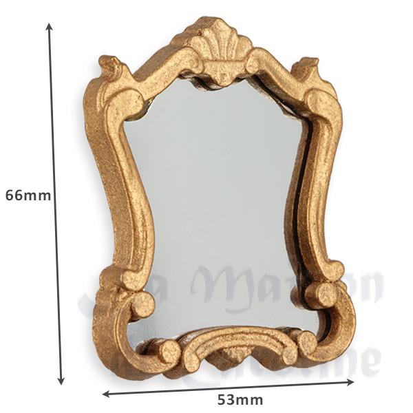 Miroir doré taupe mat en résine miniature 1/12 photo 2