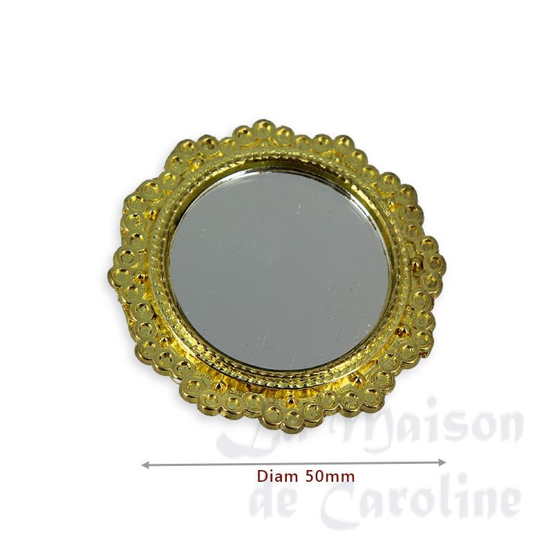 Miroir rond métal doré moulures Bilder 1
