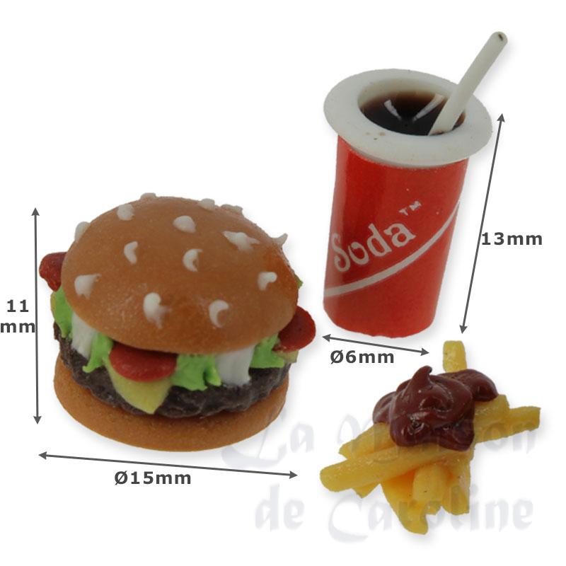 Hamburger frites and soda Bilder 1