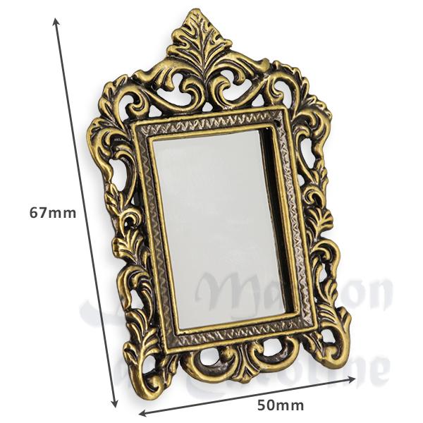 Miroir laiton rectangulaire miniature 1/12 photo 2
