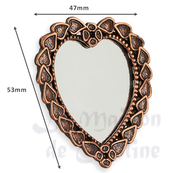 Miroir cuivre coeur miniature 1/12 photo 2