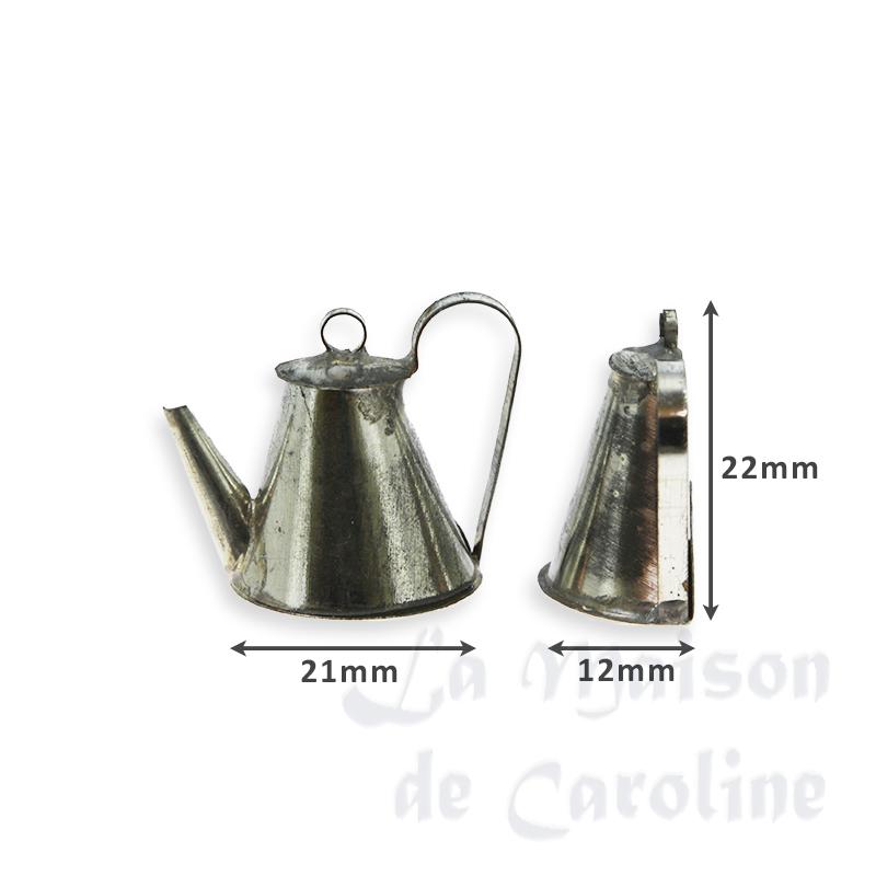 Demi-sujet: cafetière fer blanc miniature 1/12 photo 2