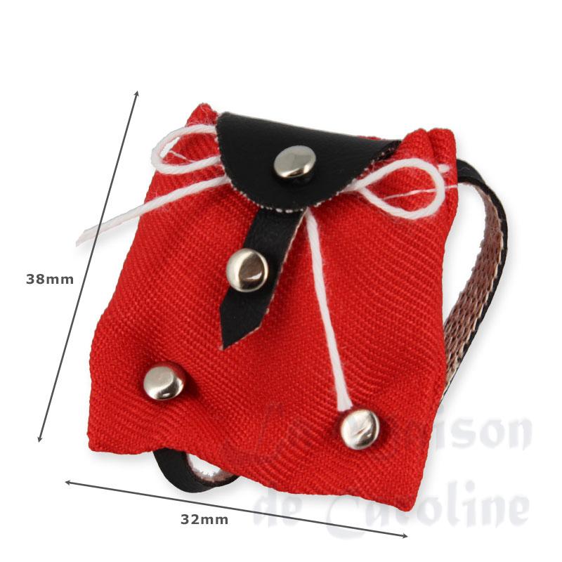 Sac à dos en tissu rouge miniature 1/12
