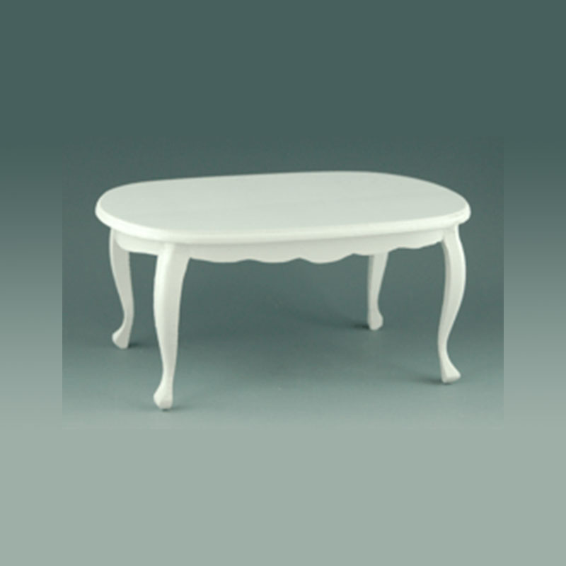 Table ovale blanche meuble miniature 1/12 Table ovale blanche meuble miniature 1/12