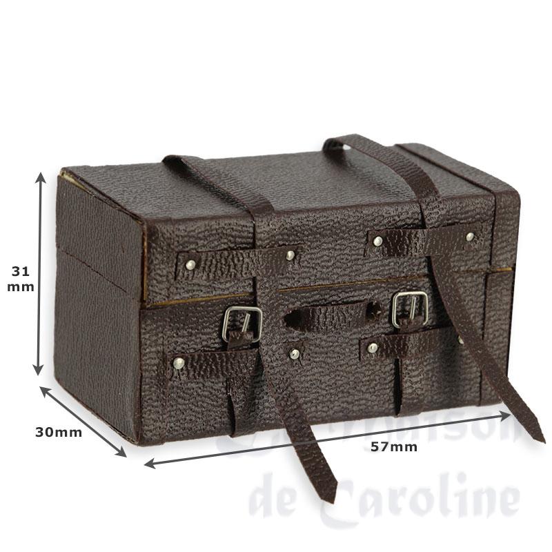 Malle ouvrante en cuir avec sangles miniature 1/12 Malle ouvrante en cuir avec sangles miniature 1/12
