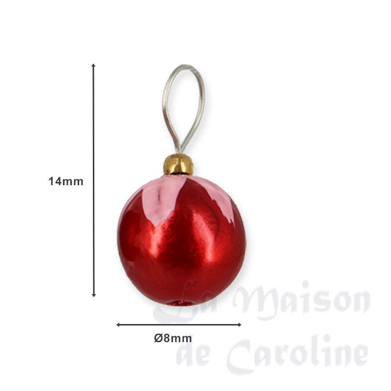 4 Boules de Noel rouge décorées Bilder 1