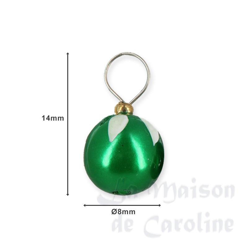 4 Boules de Noel verte décorées Bilder 1