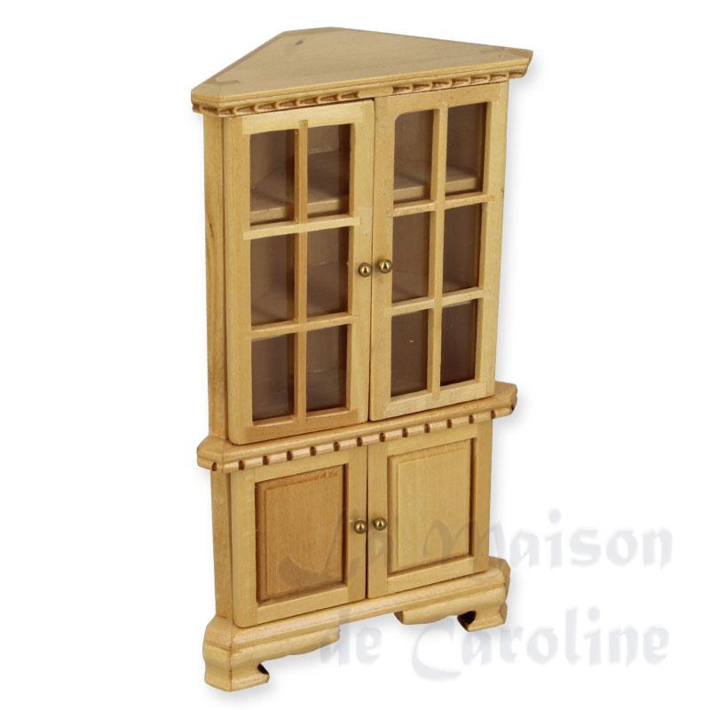Deux corps d angle chene clair meuble miniature 1/12