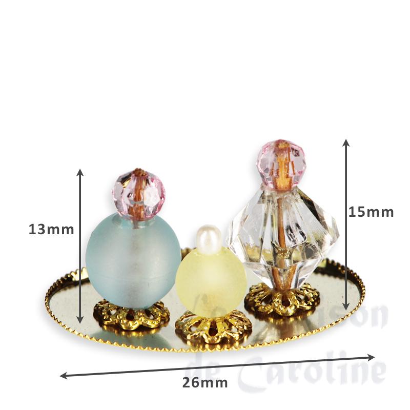 3 flacons de parfum avec plateau miniature 1/12 photo 2