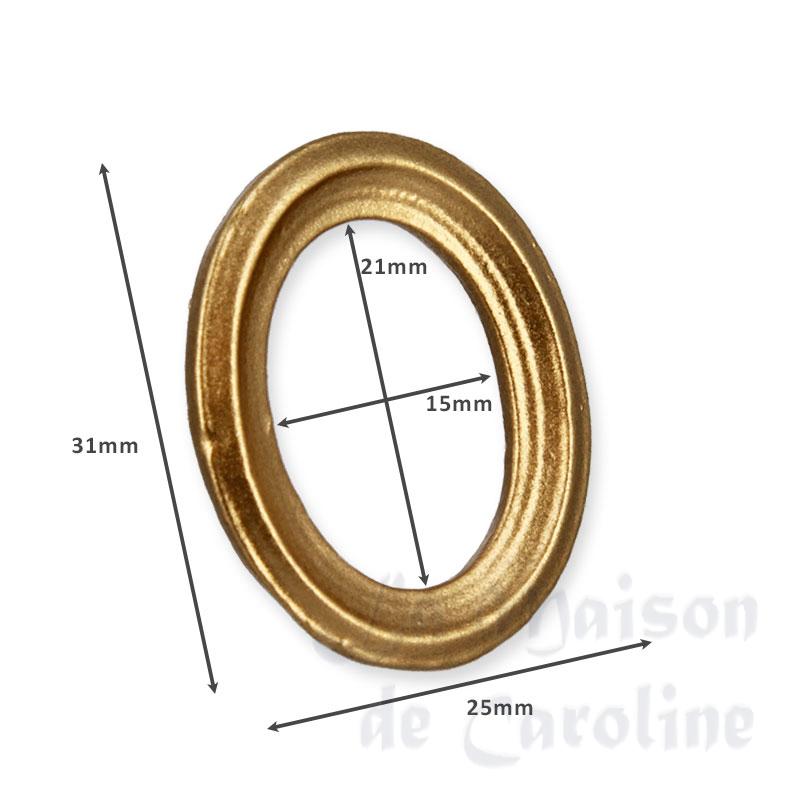Petit cadre oval doré en résine miniature 1/12