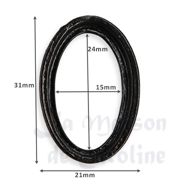 Petit cadre oval noir miniature 1/12 photo 2