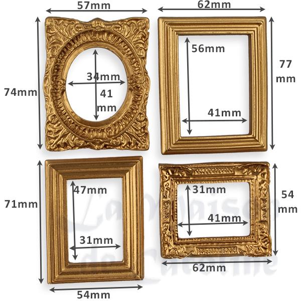 4 cadres dorés ass. sans toile miniature 1/12 photo 2