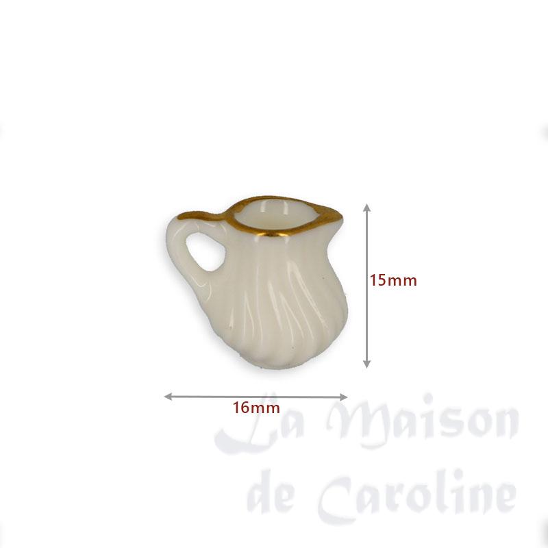 Pot à lait en porcelaine blanc doré Bilder 1