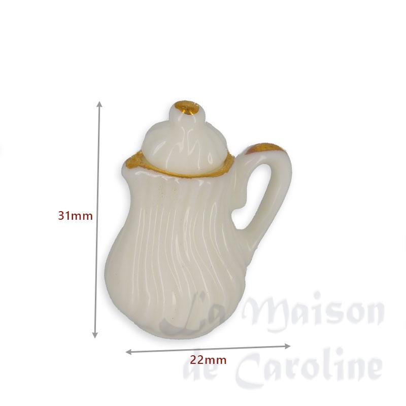 Cafetière en porcelaine blanche doré Bilder 1
