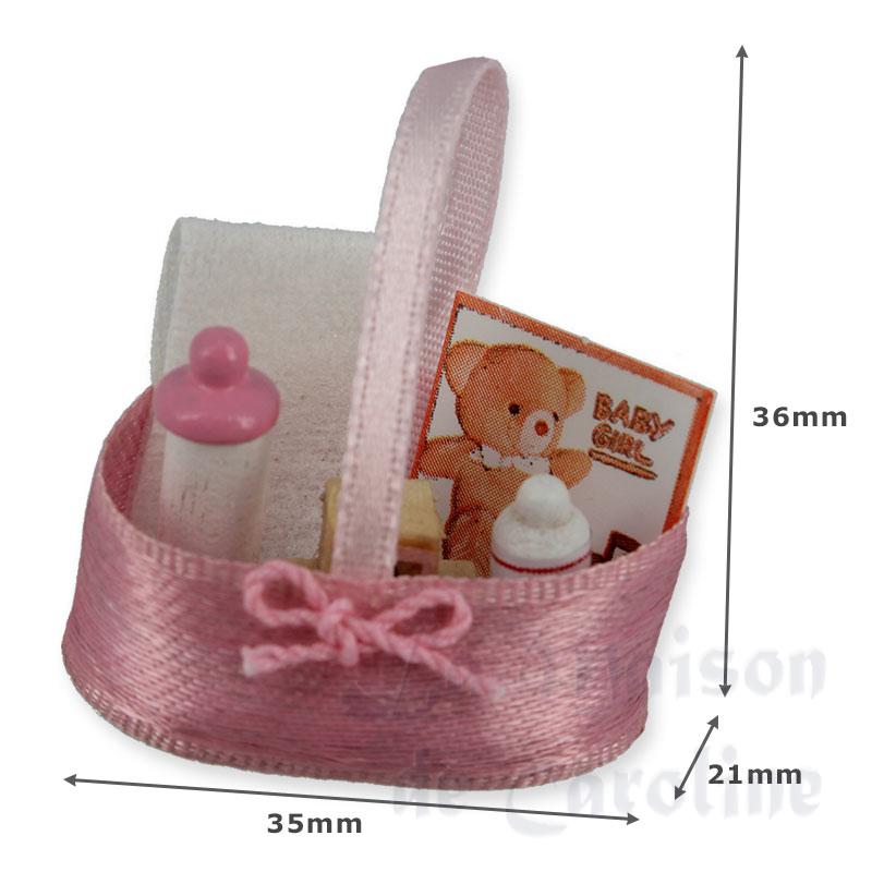 nécessaire bébé rose miniature 1:12 miniature 1/12