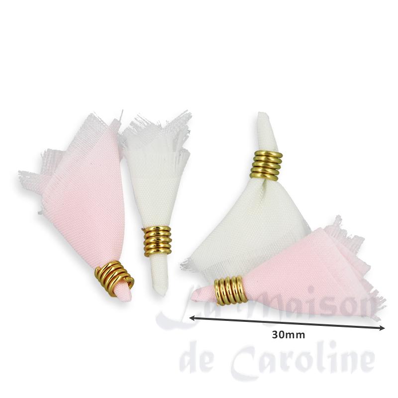 4  serviettes rose et blanche miniature 1/12 photo 2