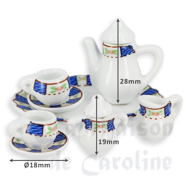 Service porcelaine coloré (8 pièces) miniature 1/12 photo 2