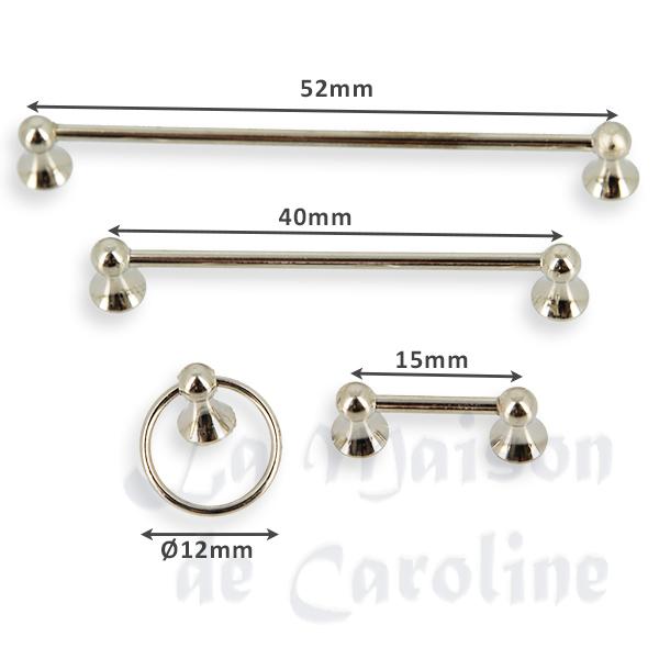 Set porte serviette argent (4 pc) miniature 1/12 photo 2