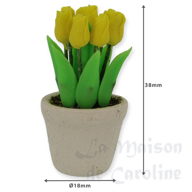 pot de tulipes jaunes miniature 1:12e Bilder 1