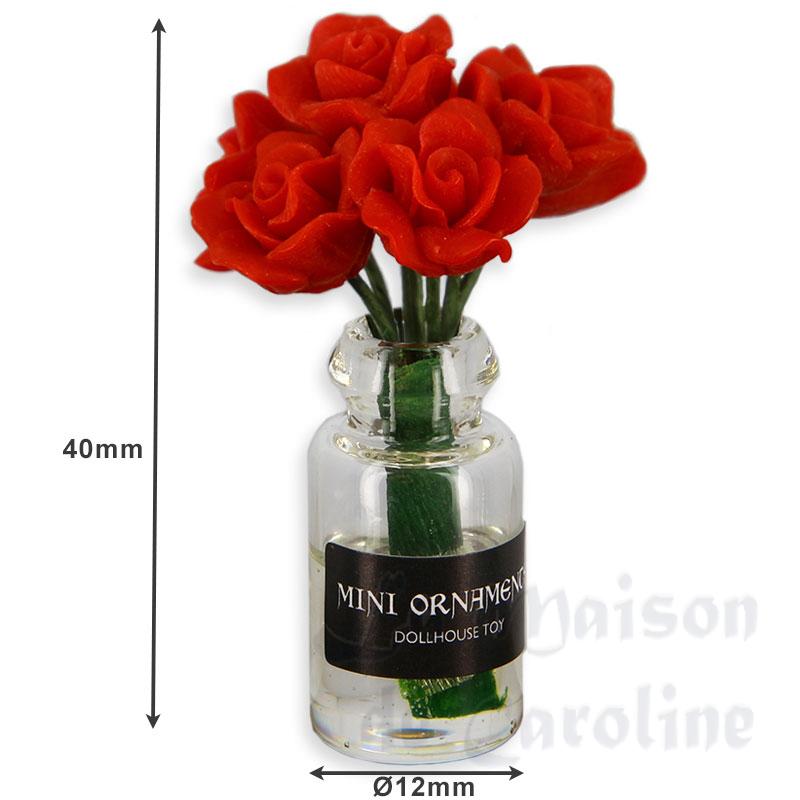 bouquet de roses rouges dans vase miniature 1:12e Bilder 1