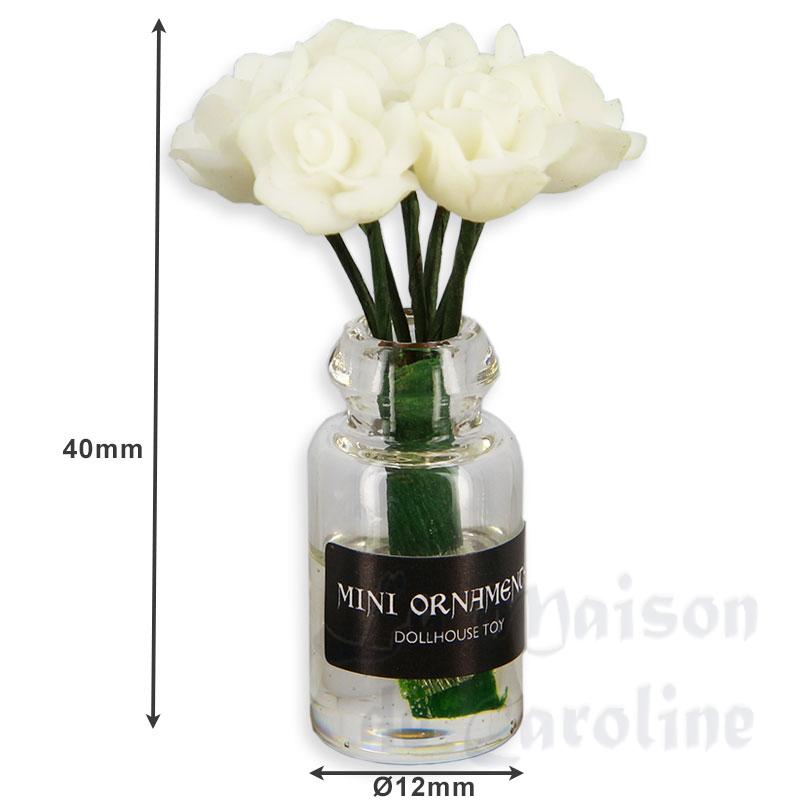 bouquet de roses blanches dans vase miniature 1:12e Bilder 1