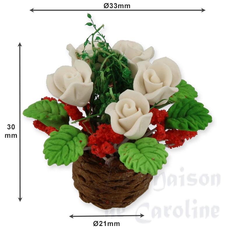 Petit panier fleuri blanc/vert/rouge Bilder 1