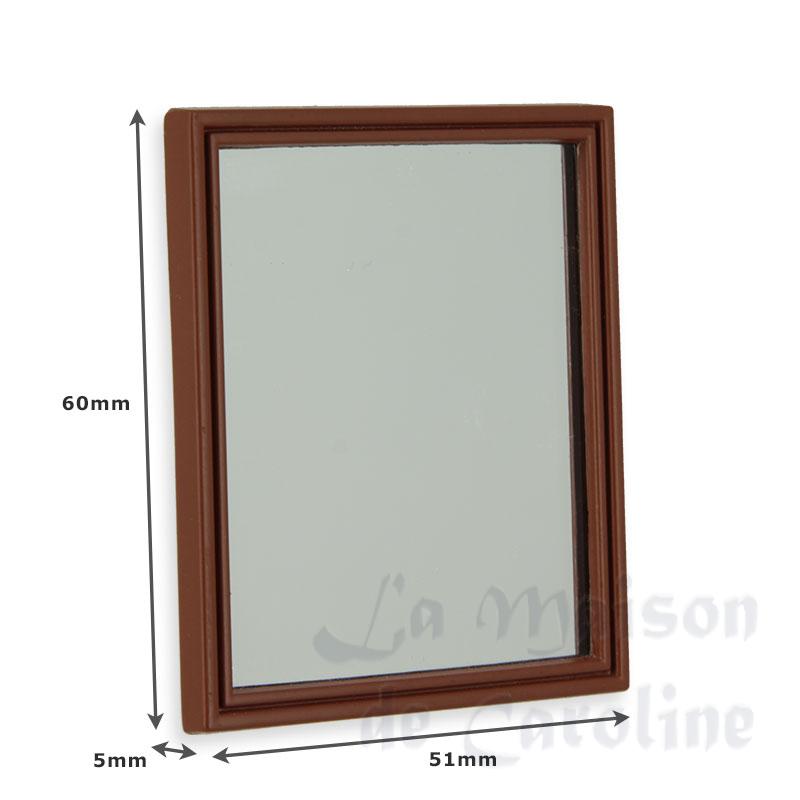 Grand miroir bois miniature 1/12 Grand miroir bois miniature 1/12