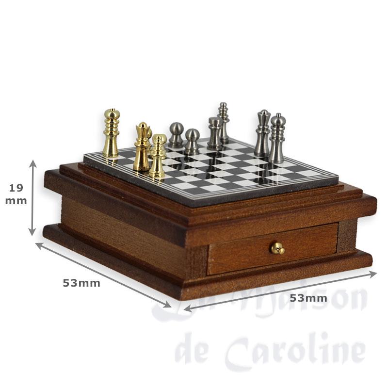 Jeu d'échecs magnétique avec tiroir merisier Bilder 1