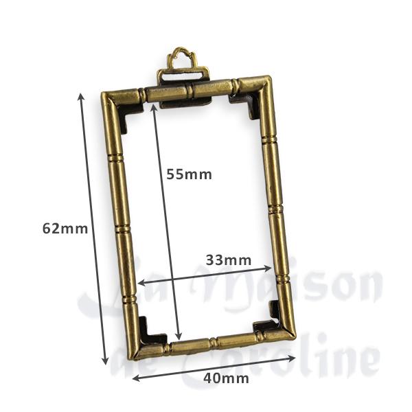 Cadre laiton bamboo patiné miniature 1/12 photo 2