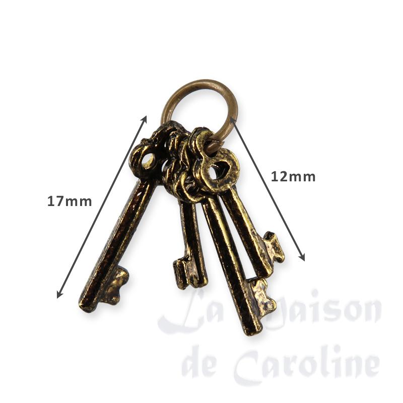 set 4 clés sur anneau antique miniature 1:12e pour maisons de poupées 1/12 photo 2