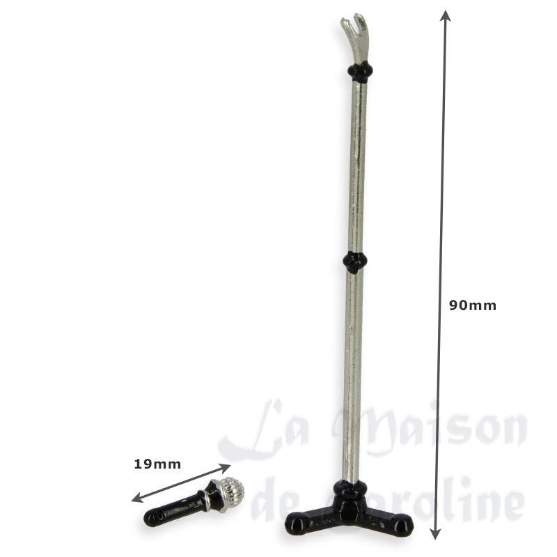 Microphone sur pied chromé miniature 1/12 Microphone sur pied chromé miniature 1/12