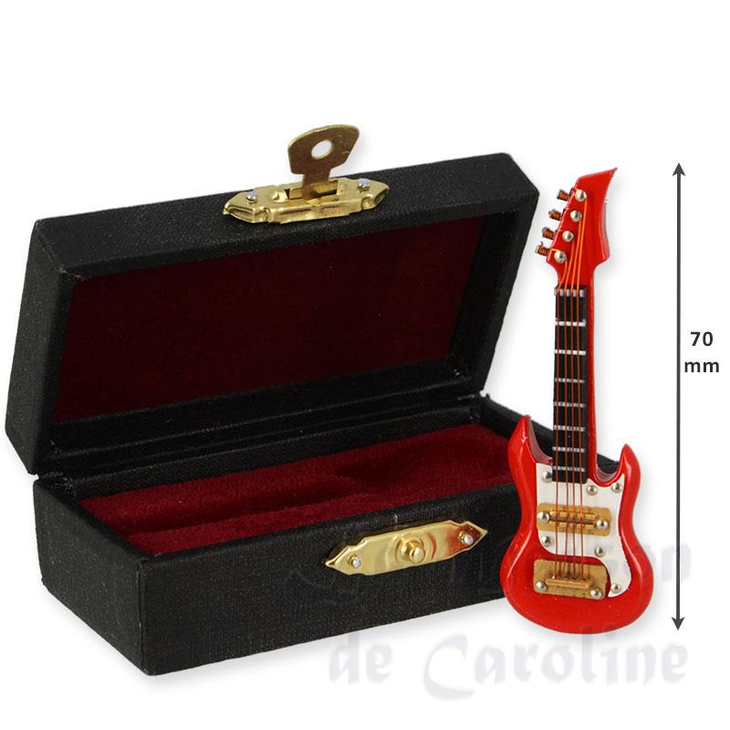 Guitare électrique rouge avec coffret miniature 1/12 photo 2