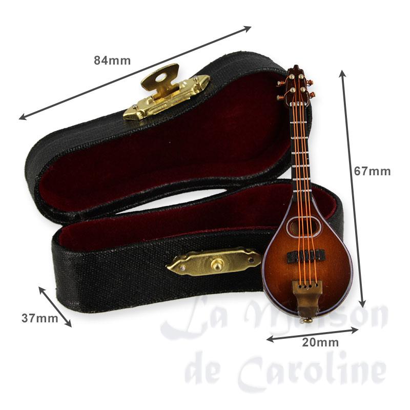 Mandoline avec coffret noir miniature 1/12