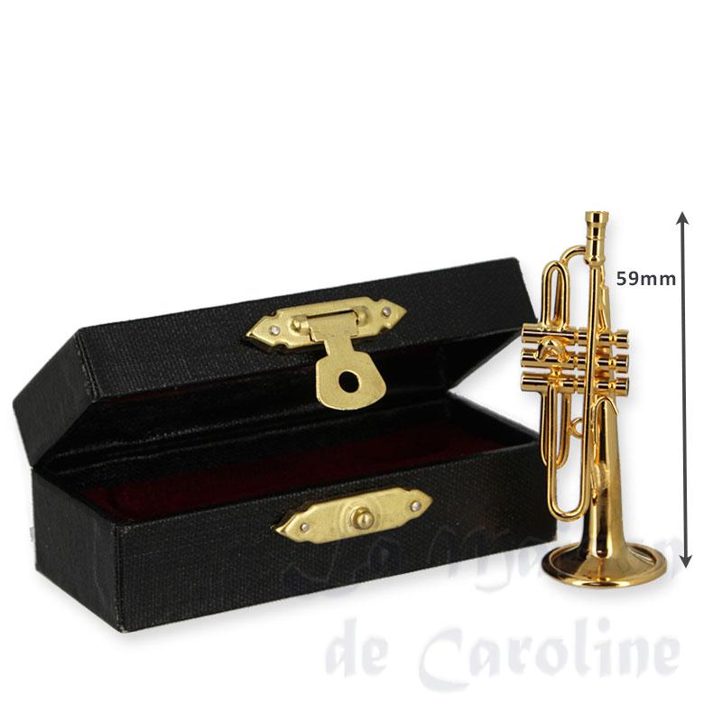 Trompette avec coffret noir miniature 1/12 photo 2