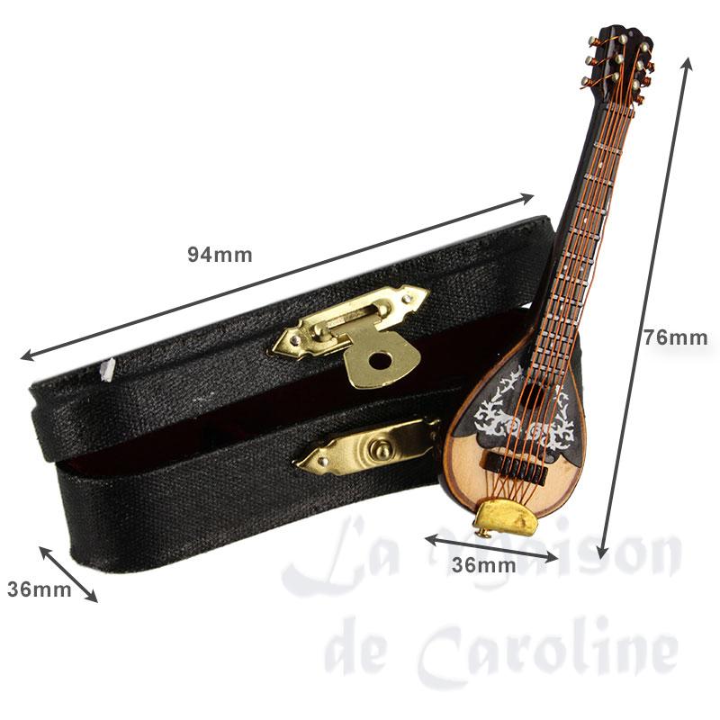 Balalaika avec coffret noir miniature 1/12 Balalaika avec coffret noir miniature 1/12