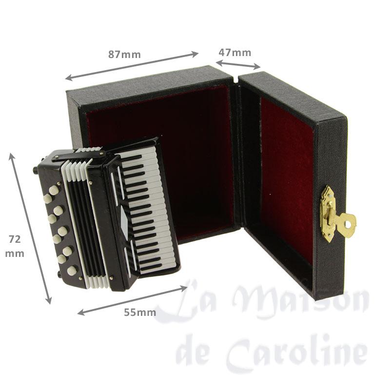 Accordéon avec coffret noir miniature 1/12 photo 3