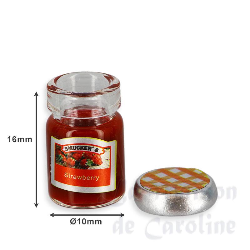pot de confiture de framboises avec couvercle miniature 1:12e Bilder 1
